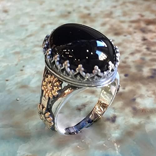 2023 elegantni nakit od crnog kamena skulpturalni prsten Nakit vjenčani prsten za žene visoki i niski prsten kćeri