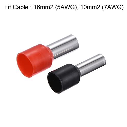 Crimp kabel 16mm2 žica krajnji terminal crvena i crimp kabel 10mm2 žica krajnji terminal crni izolirani priključak 50 setova