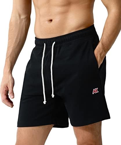 Muške sportske kratke hlače, pamučne sportske kratke hlače za teretanu, muške dnevne kratke hlače s džepom, 7-inčni unutarnji šav
