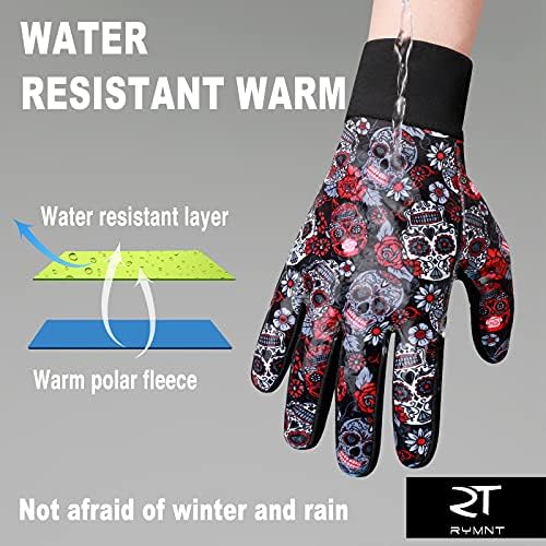 RYMNT Zimske rukavice zaslon osjetljivih na vodu otporna na toplinu za vožnju biciklizma radeći planinarenje topli darovi za muškarce