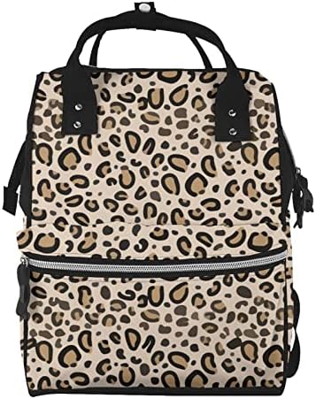 Allgobee pelena koja mijenja ruksake za mamu leopard-prinnt-natural lov na putničke torbe s pelenama vrećice stražnjeg paketa