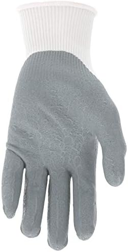 9674 bešavne najlonske pletene rukavice 95-gauge s ravnim palcem, Sivo / Bijelo, 1 par