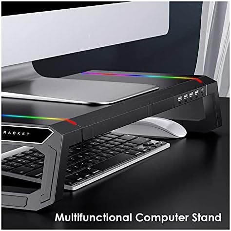LSZ Laptop Stands Universal Monitor Stand Riser, Multifunkcionalni držač mobilnog telefona s 4 USB priključka, nosač držača organizatora