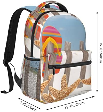 Wowbed Flip Flop casual ruksak s tiskanim ruksakom, modni klasični torba za laptop, putovanja kampiranje planinarenje