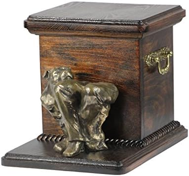 Staffordshire Bull terijer, spomen, urna za pseći pepeo, s kipom psa, nl