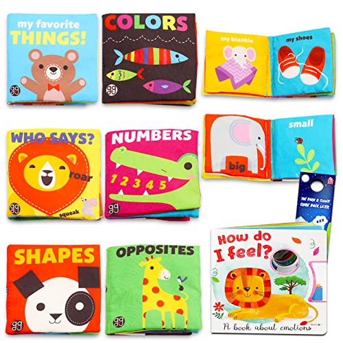 Dječje meke knjige od tkanine, knjige na dodir-set od 6 dječjih knjiga, knjiga za kupanje, božićne igračke, pokloni Plus knjiga na