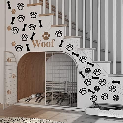 tkanina od 12 psa dekor paw dekor otisci sobe drvena zidna umjetnost paw i kosti oblik pseće sobe zid pedimente ljubitelje pasa darovi