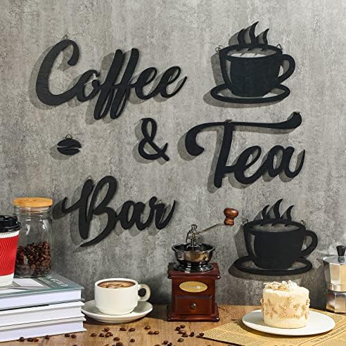 Queekay 7 komada kava rustikalni znak kava zid umjetnost drvena kava znak zidni dekor s zrna kave i šalice kave znak za kafić kućni