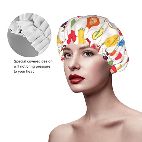 Žene za višekratnu upotrebu rastezanja kape za kosu crtani plodovi Avokado dvostruki slojevi vodootporni poklopac za tuširanje poklopca