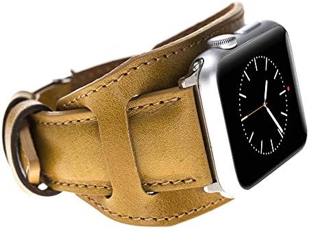 Bluejay kompatibilna kožna manžetna sagleda za Apple Watch, 2 u 1 dizajnu manžetne za Apple Watch Series 5 4 3 2 1