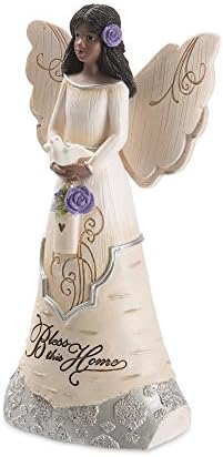 Tvrtka za poklon od paviljona 82433 Blagoslovi ovaj dom 6 -inčni figurica od ebanovina anđela, krema