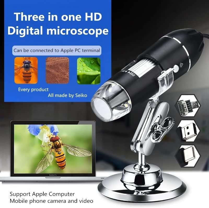 Podesiva kamera digitalnog mikroskopa od 1000 do 1600 do 3 u 1 elektronski mikroskop s povećalom s 8 LED zumom