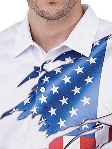 Majice za golf pagimo za muškarce Polo majica muški smiješni zamah Patriotske američke zastave Košulja Crazy Dry Fit print Polos