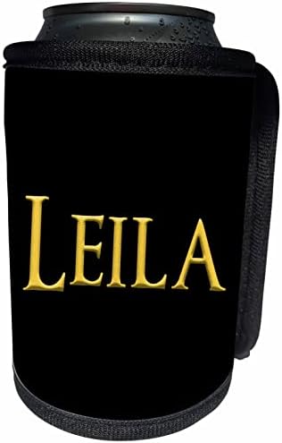 3Drose Leila Popularno ime djevojke u SAD -u. Žuta na crnoj boji. - Omota za hladnjak za hladnjak