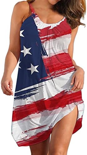 Ljetne haljine za žene 2023 jednostavne majice za zastavu u SAD-u haljina američka zastava elegantne haljine modno vjenčanje