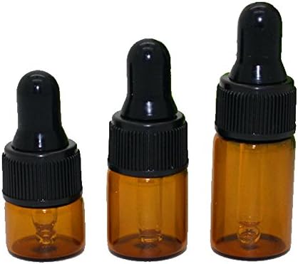 50pcs Mini 1ml Prazno punjenje jantarnih stakla boca esencijalnog ulja parfem kozmetička tekućina aromaterapija losion uzorak za skladištenje