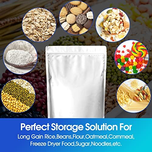 Vrećice od milara od 15 ml od 5 galona za skladištenje hrane s apsorberima kisika od 2500 ccm - 55 pakiranja vrećica od milara od 5