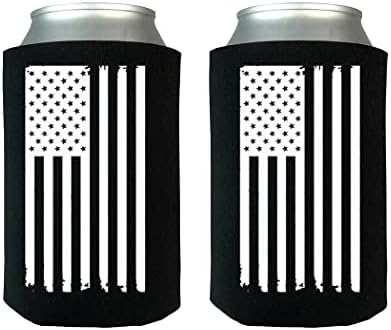 Oduševljena američka zastava koja se može srušiti može boce pića hladnjaka za hladnjake 2 pakiranje poklon set