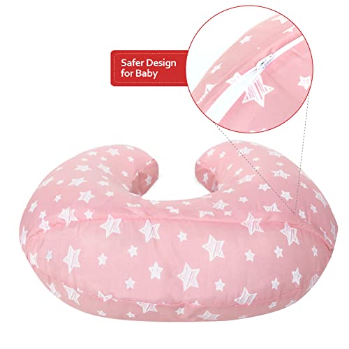 Njega jastuk za jastuk ružičasta sa zvjezdanim tiskom za djevojčice, jastuk za dojenje Super mekani i nježni jastuci za dojenje i prozračni