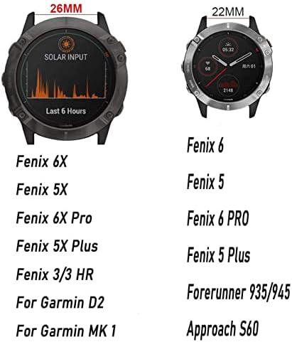 IRFKR 26 mm Sport Sport Silicone Watchband Wristtrap za Garmin Fenix ​​6x 6 6S Pro 5x 5 Plus 3 3hr D2 MK2 Easy Fit Brzo puštanje Wirstband