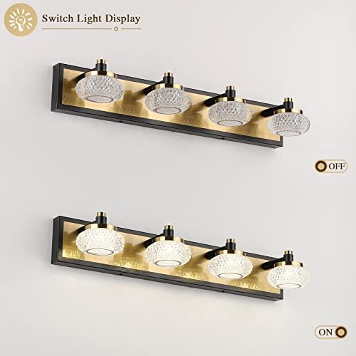 7-inčna 4-cijevna kupaonska svjetiljka iznad ogledala moderna 26-inčna LED Akrilna zidna svjetiljka za kupaonicu s mogućnošću zatamnjivanja