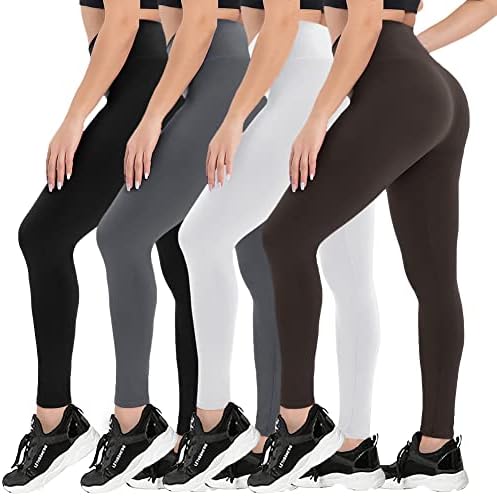 Campsnail 4 pakete s džepovima za žene - visokog struka mekog trbuha kontrola trbuha Slimming crne joge hlače Vježbanje trčanje