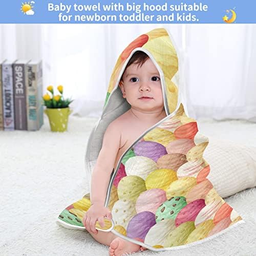 VVFelixl dječji kapuljač ručnika sladoleda uzorak uzorak za bebe ručnike pamučni meki ručnik za kupanje za novorođenčad, mališani 35x35in