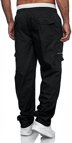 Tobchonp Mens Crne teretne hlače Slim Fit Hip Hop Ulična odjeća Multi džepovi hlače povremene čvrste boje male noge Tweatpants