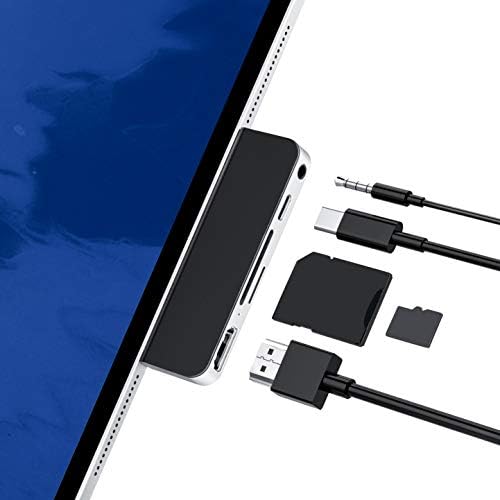 iPad Pro adapter, USB C Hub dongle adapter za iPad Pro 2020-2018 i iPad Air, s 4K HDMI, USB-C PD, 3,5 mm Audio priključak i čitač SD/Micro