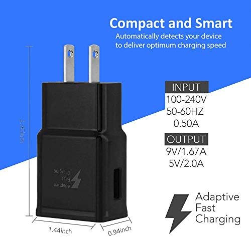 Strujni punjač Samsung Adaptive Fast Charging kabel Micro USB 2.0 dužine 5 metara / 1,5 metar, kompatibilan sa Samsung Galaxy S7 /