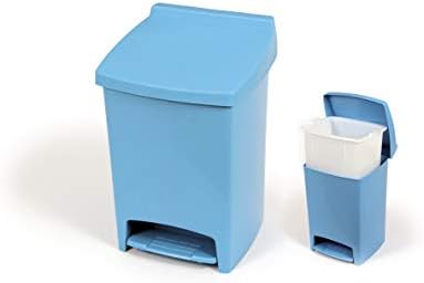 Domplex plastična kanta s poklopcem i papučicom, uklonjiva unutrašnjost, 15 kapaciteta, plava