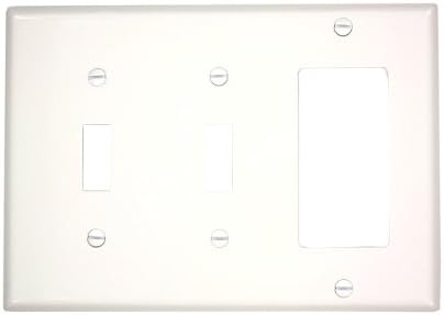 Leviton 80745-W 3-Gang 2-Toggle 1-Decora/GFCI kombinirana zidna ploča uređaja, standardna veličina, bijela