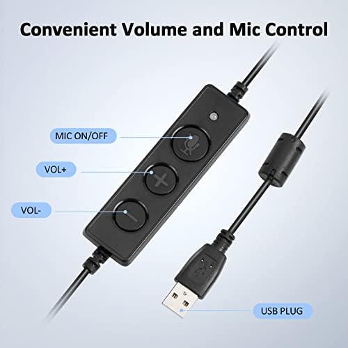 AgpTek® Hands -Free Call Center za uklanjanje buke Monaural slušalice USB slušalice s mikrofonom za PC slušalice s MIC mircrophone