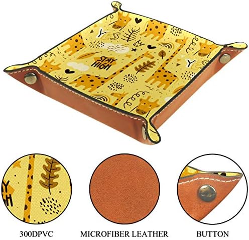 kutija za pohranu ključeva, kovanica, slatkiša, sklopiva ladica za kockice s crtanim crtežima, žirafa, da, srce, žute kožne kvadratne