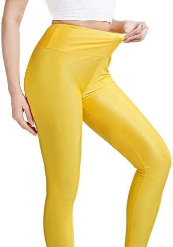 Glitersis Visoki struk za žene za žene mastan mekani trbuh kontrola čvrste hlače s unutarnjim džepovima za vježbanje joge