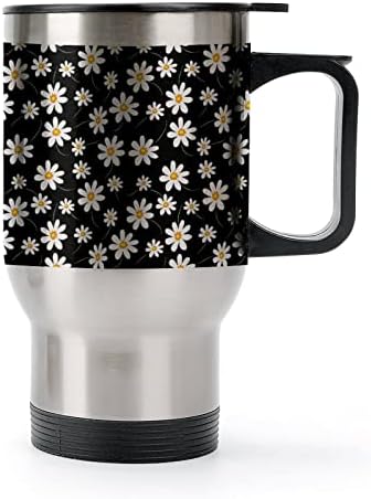 Daisy uzorak 14 oz putnička kava šalica od nehrđajućeg čelika Vakuum Izolirana šalica s poklopcem