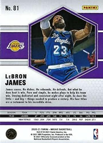 2020-21 Panini mozaik 81 LeBron James Los Angeles Lakers NBA košarkaška karta