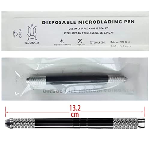 Olovke za mikroblading 5 kom crne lagane olovke za obrve dvostruke namjene za trajnu šminku izdržljiva aluminijska ručka za zaključavanje