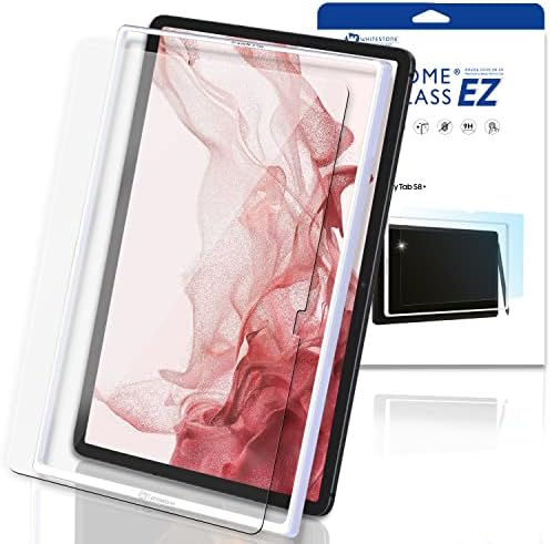 Kupoća stakla Whitestone EZ Zaslon zaslona za Galaxy Tab S8 Plus puna pokrivena kaljenog staklenog štita [Easy Install] by whitestone