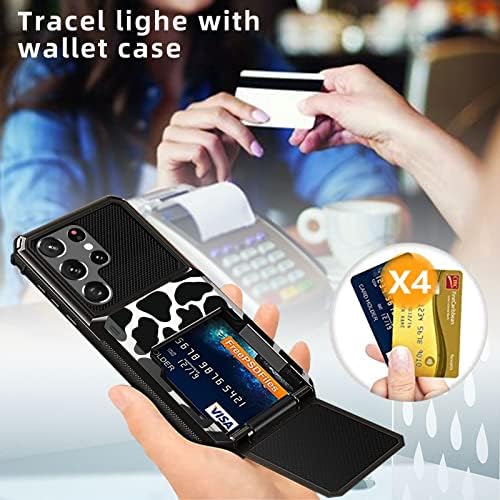 SDDFRHGH za Samsung Galaxy S22 Ultra Case novčanik, flip poklopac sa 4 odjeljka za kreditne kartice, сверхпрочный dvostruka torbica