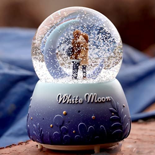 Sxds kreativne svjetla u boji plutajuće snježne pahulje bijela mjesečina par staklena kristalna lopta glazbena kutija tanabata rođendanski