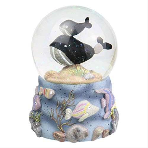 SFYSP Kristalna glazbena kutija ， Whale Crystal Ball Music Box, rotirajuća kutija snježne pahuljice Djevojka i dječji poklon