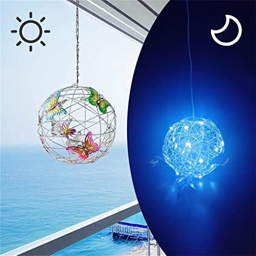 Hnkdd prekrasna LED kuglana svjetlost Vanjska kuglica solarna kuglica Viseće ukrašavanje okrugla sunčeva svjetlost kuglica lagana dekor