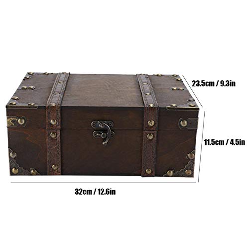 Kutija za blaga, vintage drvena kutija za odlaganje ukrasnog blaga škrinja s ukrasom kuće ukras