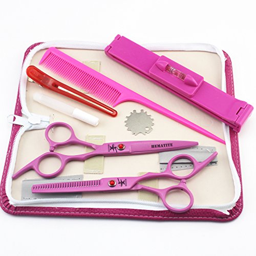 Fomalhaut 6,0 -inčni ružičasta frizura za frizure izrezati + škare za stanjivanje + češalj + vrećica