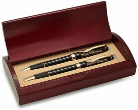 Izvršni poklon Shoppe | Nogometna tematska laserska ugravirana olovka i olovka set s drvenim kutijama | Izvršni poklon Shoppe