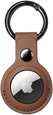 Veganska kožna futrola Apple Airtag, s anti-izgubljenim prstenom za ključeve, zaštitni dodatak za dog za pse