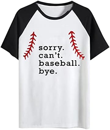 Ljetni vrhovi - Raglan Baseball majica za žene i tinejdžerice, majica s grafičkim printom zastave, majica s kratkim rukavima s okruglim