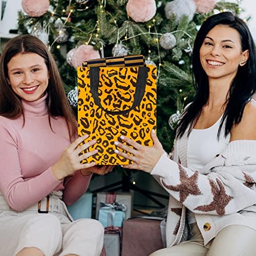 16 komada leopard print poklon vrećice s 16 -tisuća, poklon vrećice za print za višekratnu upotrebu, Džungle safari za rođendanske