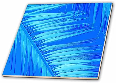 Trodimenzionalni prikaz palminog lišća izbliza u srednje plavoj boji-pločice